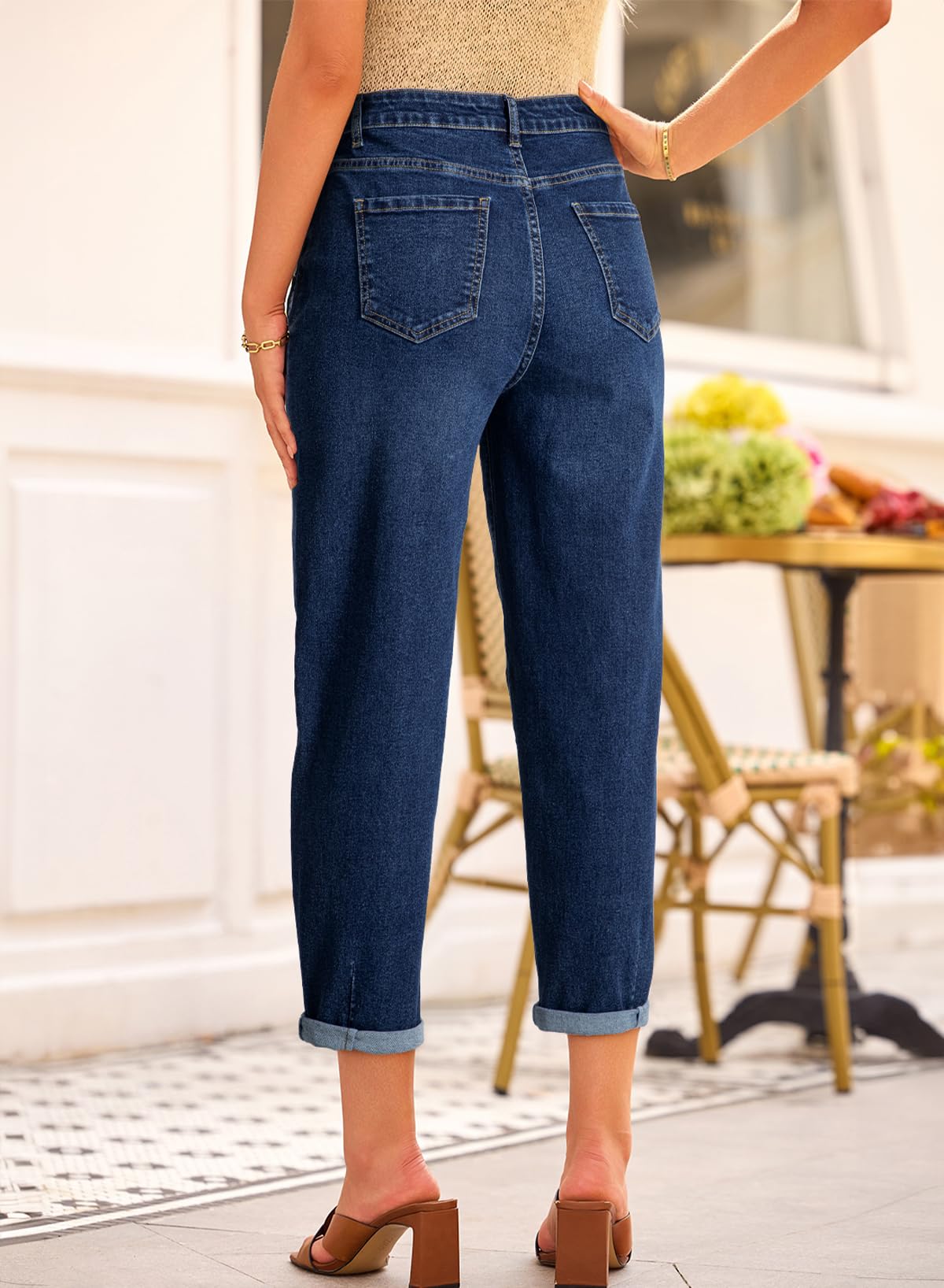Foto 3 pulgar | Pantalones Cargo Evaless Barrel Jeans Para Mujer, Holgados, De Mezclilla, Azul Marino - Venta Internacional.