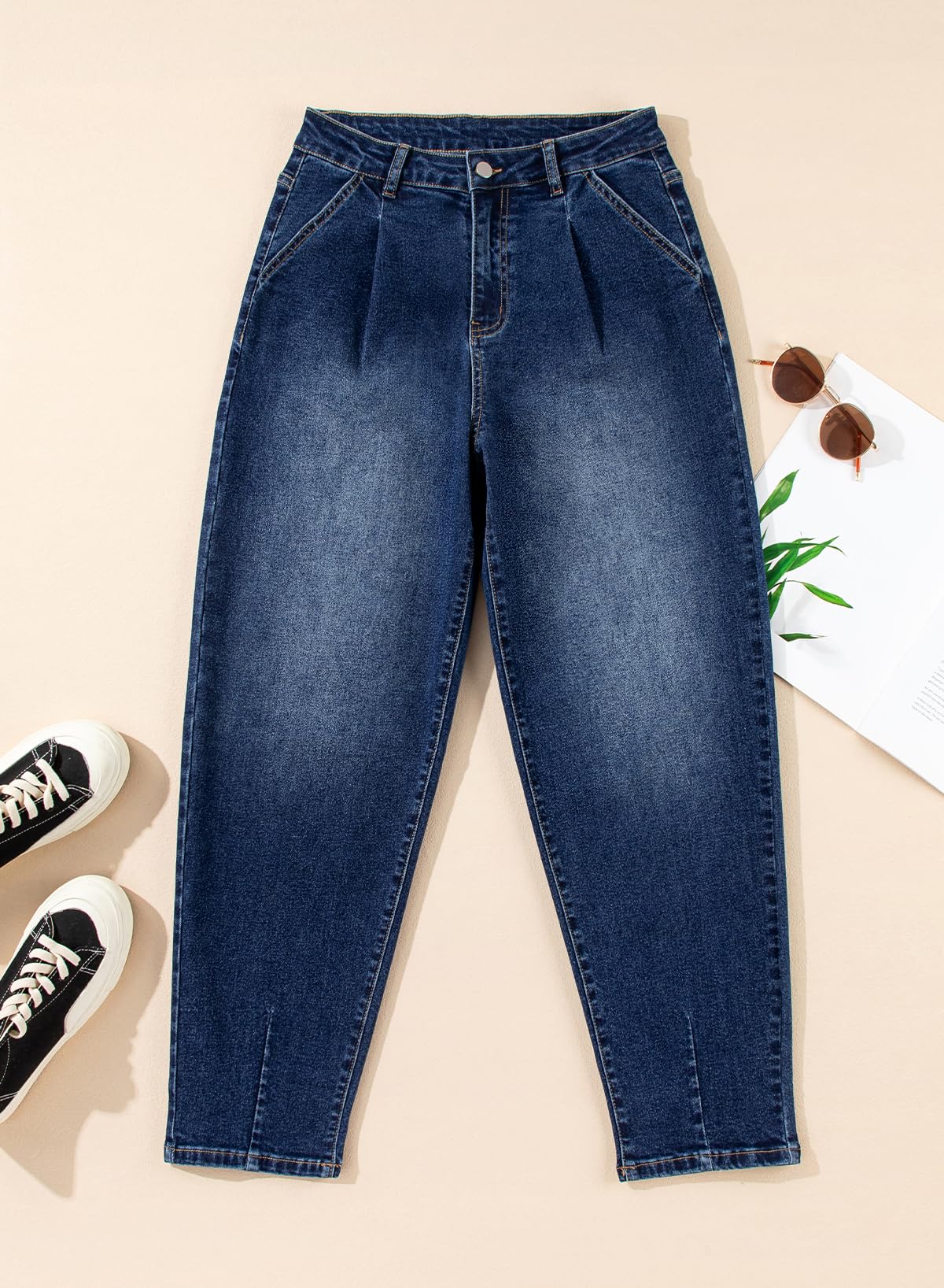 Foto 7 pulgar | Pantalones Cargo Evaless Barrel Jeans Para Mujer, Holgados, De Mezclilla, Azul Marino - Venta Internacional.