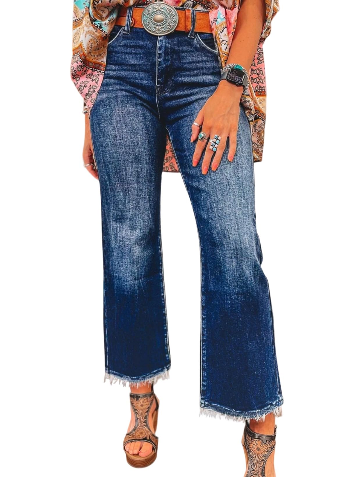 Vaqueros Elegantes Y Acampanados De Cintura Alta Y Pierna Ancha Para Mujer, Talla 10 - Venta Internacional.