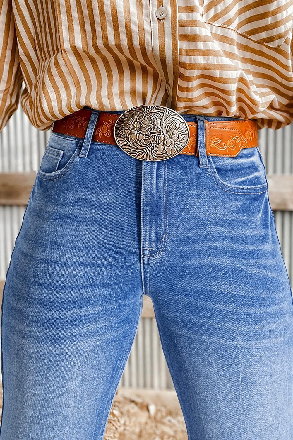 Foto 6 pulgar | Vaqueros Astylish Straight Leg Para Mujer, Cintura Alta, Talla 4, Azul - Venta Internacional.