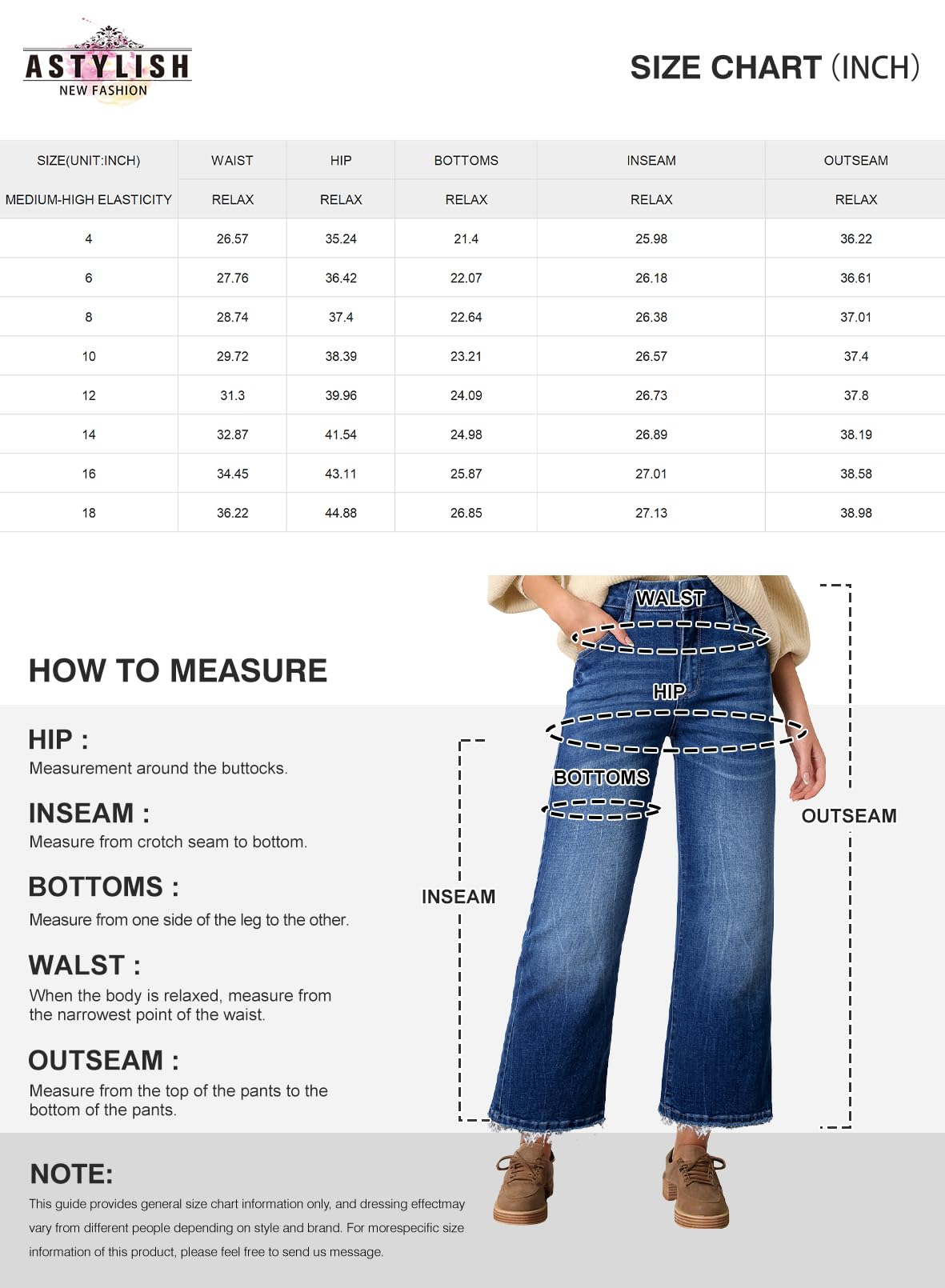 Foto 7 pulgar | Vaqueros Astylish Straight Leg Para Mujer, Cintura Alta, Talla 4, Azul - Venta Internacional.