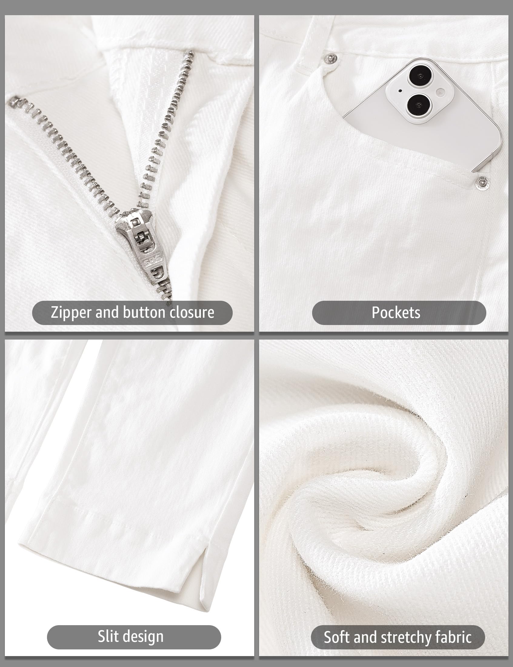 Foto 6 pulgar | Pantalones Capri Luvamia, Vaqueros Casuales De Verano, Cintura Alta, Blancos - Venta Internacional.