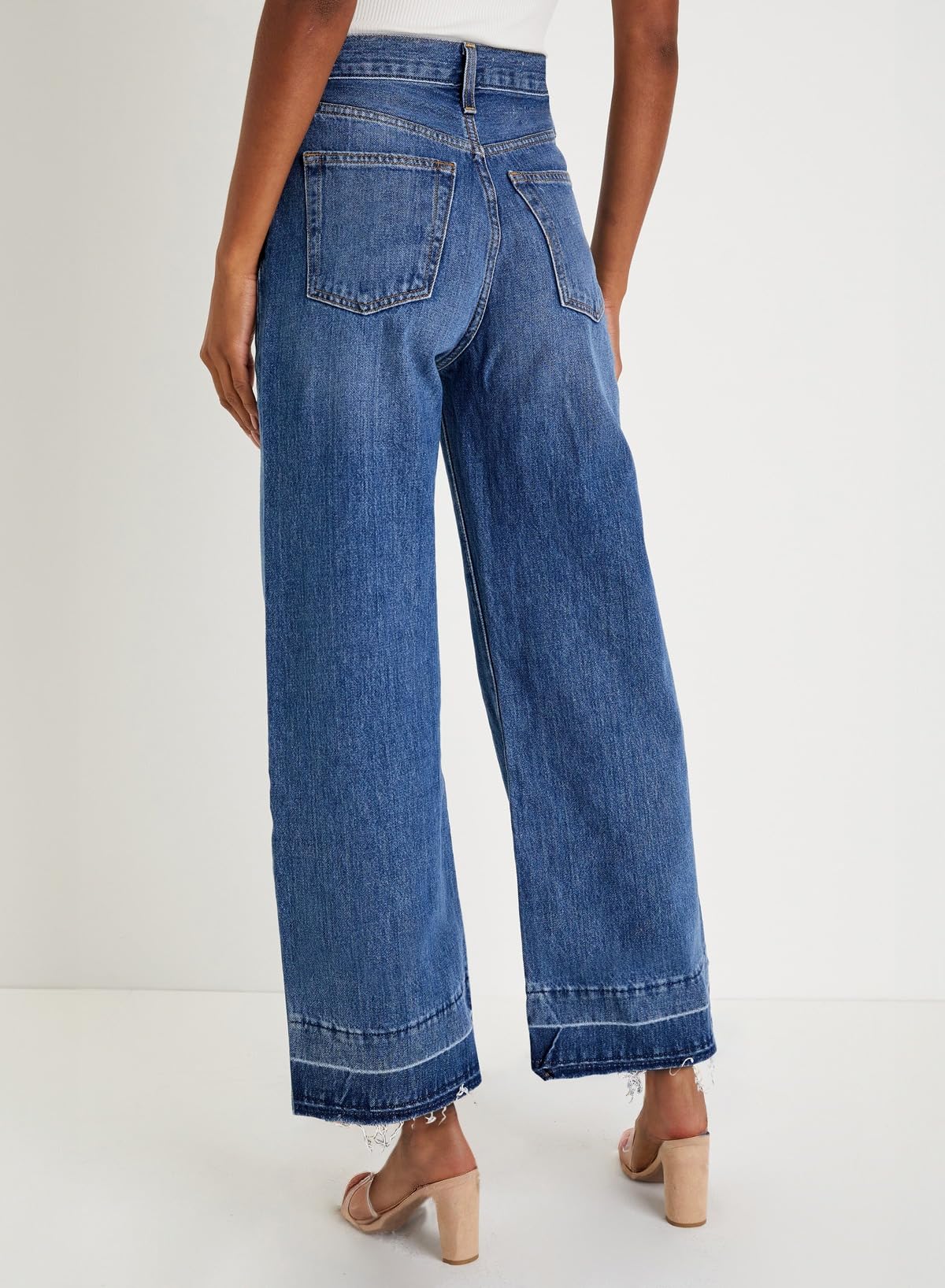 Foto 3 pulgar | Jeans para Mujer Cintura Alta Acampanados Ancha Azul - Venta Internacional