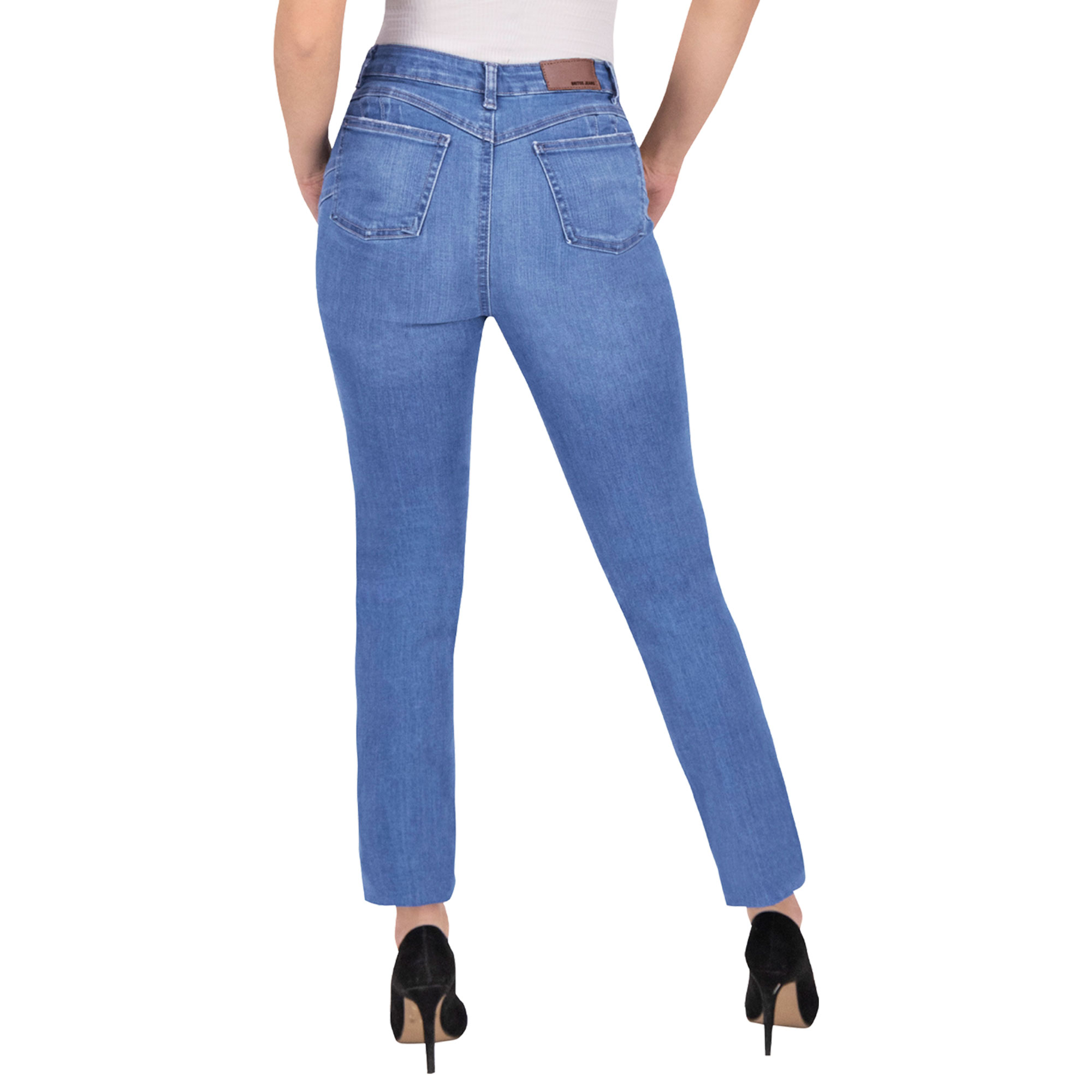 Foto 3 pulgar | Pantalón Recto Britos Jeans Mujer Mezclilla Azul 025701