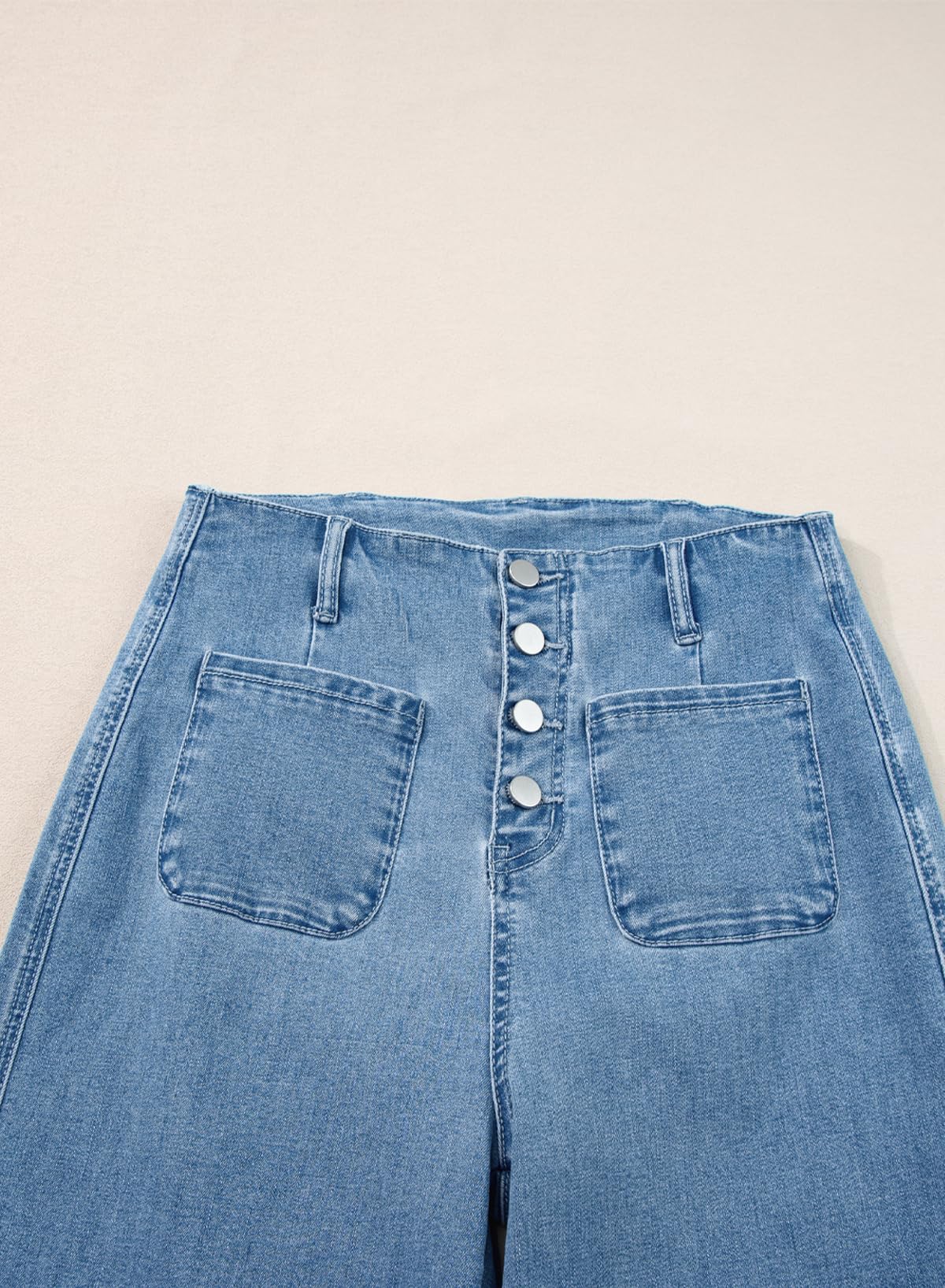 Foto 4 | Vaqueros Sidefeel Zimbaplatinum, Pierna Ancha, Cintura Alta, Azul, Talla 8 - Venta Internacional.