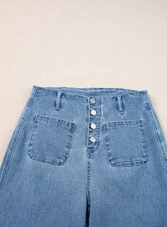 Foto 4 | Vaqueros Sidefeel Zimbaplatinum, Pierna Ancha, Cintura Alta, Azul, Talla 8 - Venta Internacional.