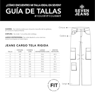 Foto 5 | Jeans Recto Pierna Ancha Cargo Mujer Cintura Alta 0033blco