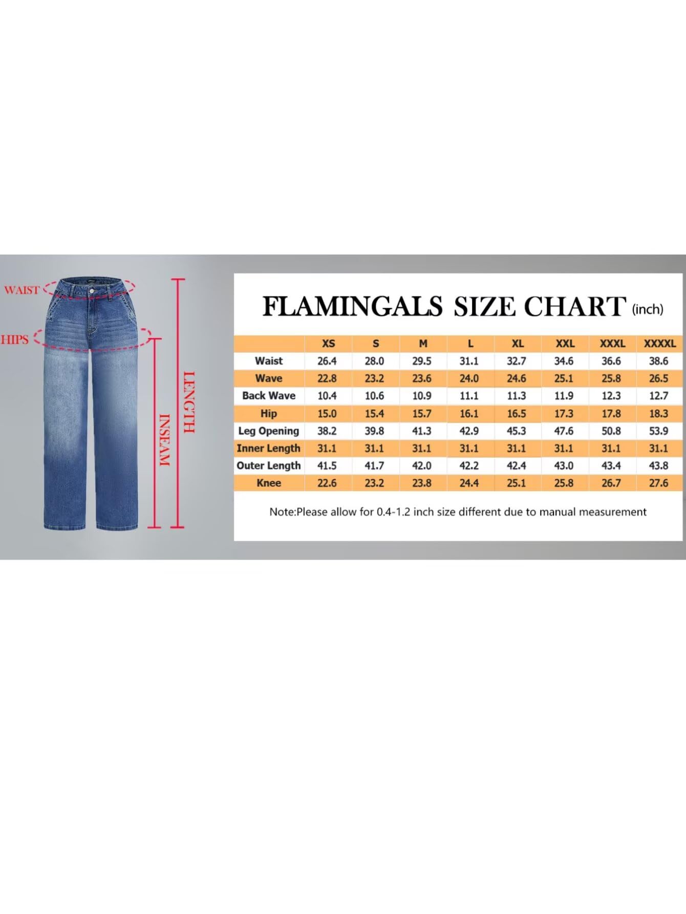Foto 7 pulgar | Pantalones Vaqueros Anchos Con Forma De Flamencos, Cintura Media, Punto Holgado, Para Mujer - Venta Internacional.
