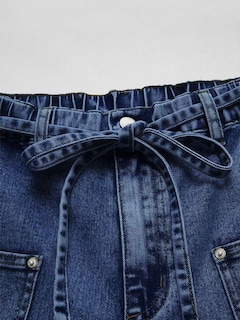 Foto 4 | Vaqueros Flamingals De Pierna Ancha Con Cordón A Media Cintura, Azul Oscuro, L - Venta Internacional.