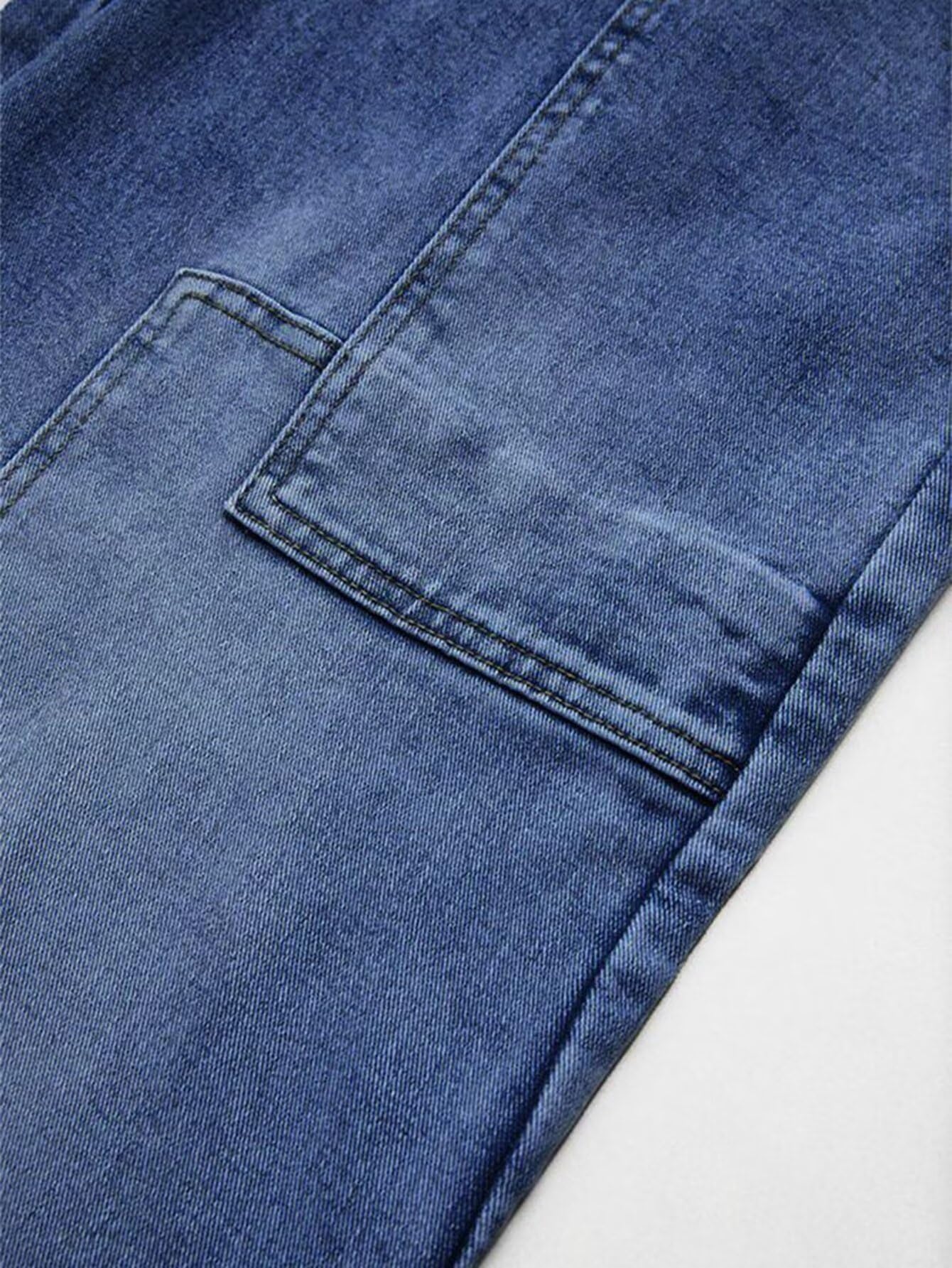 Foto 5 | Vaqueros Flamingals De Pierna Ancha Con Cordón A Media Cintura, Azul Oscuro, L - Venta Internacional.