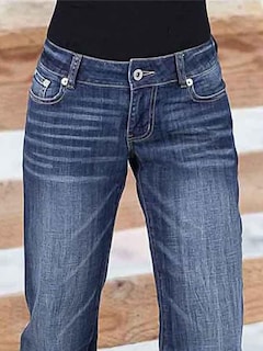 Foto 3 | Pantalones Vaqueros Con Corte Acampanado, Cintura Media, Vaqueros Elásticos, Azul Marino, S - Venta Internacional.