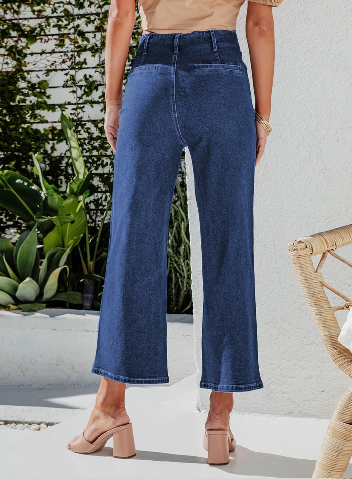 Foto 4 pulgar | Vaqueros Sidefeel Zimbaplatinum, Pierna Ancha, Cintura Alta, Azul - Venta Internacional.