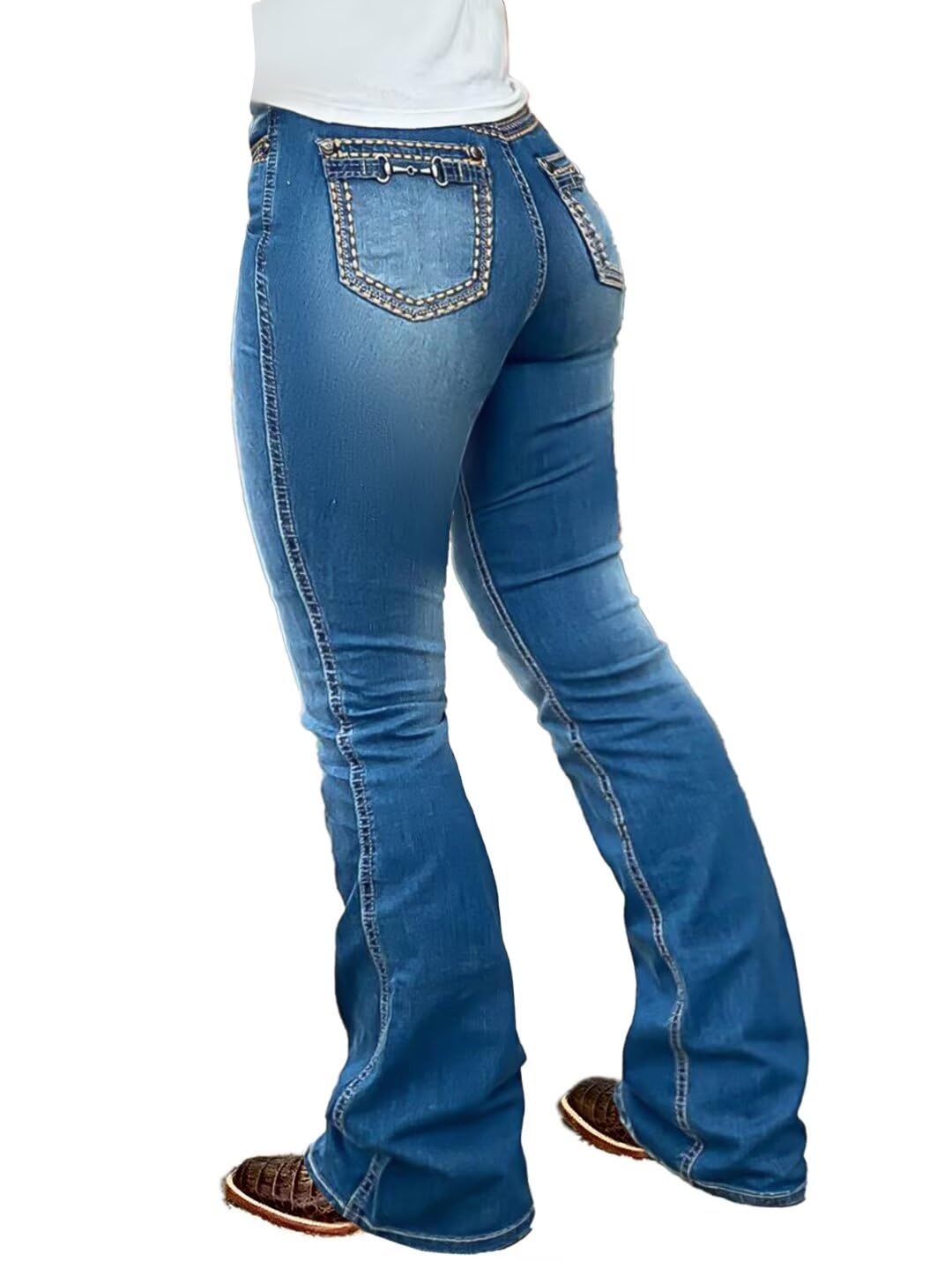 Foto 3 pulgar | Bota Jeans Flamingals Para Mujer, Talla Xl, Color Azul Marino - Venta Internacional.