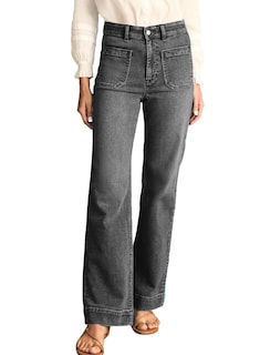 Foto 1 | Vaqueros Astylish De Pierna Ancha Para Mujer, Cintura Alta, Talla 8, Gris - Venta Internacional.