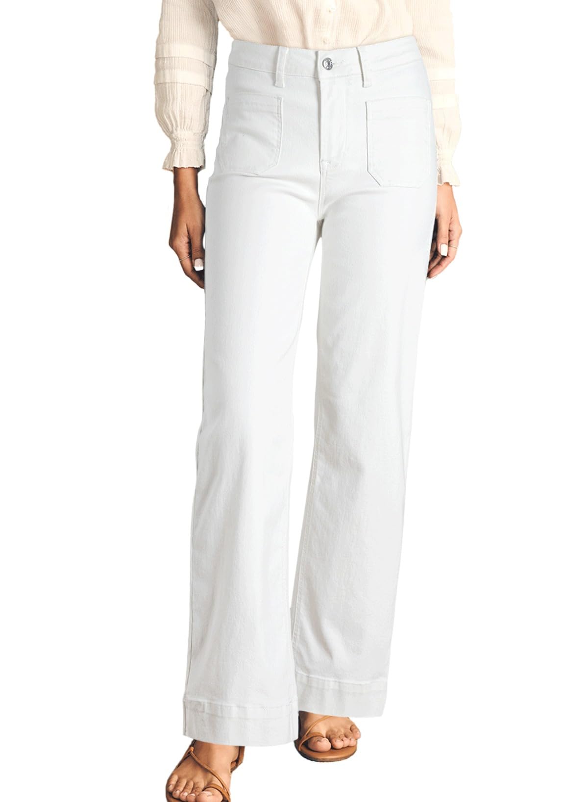 Foto 2 pulgar | Jeans Astylish Para Mujer, Pierna Ancha, Cintura Alta, Talla 18, Blancos - Venta Internacional.