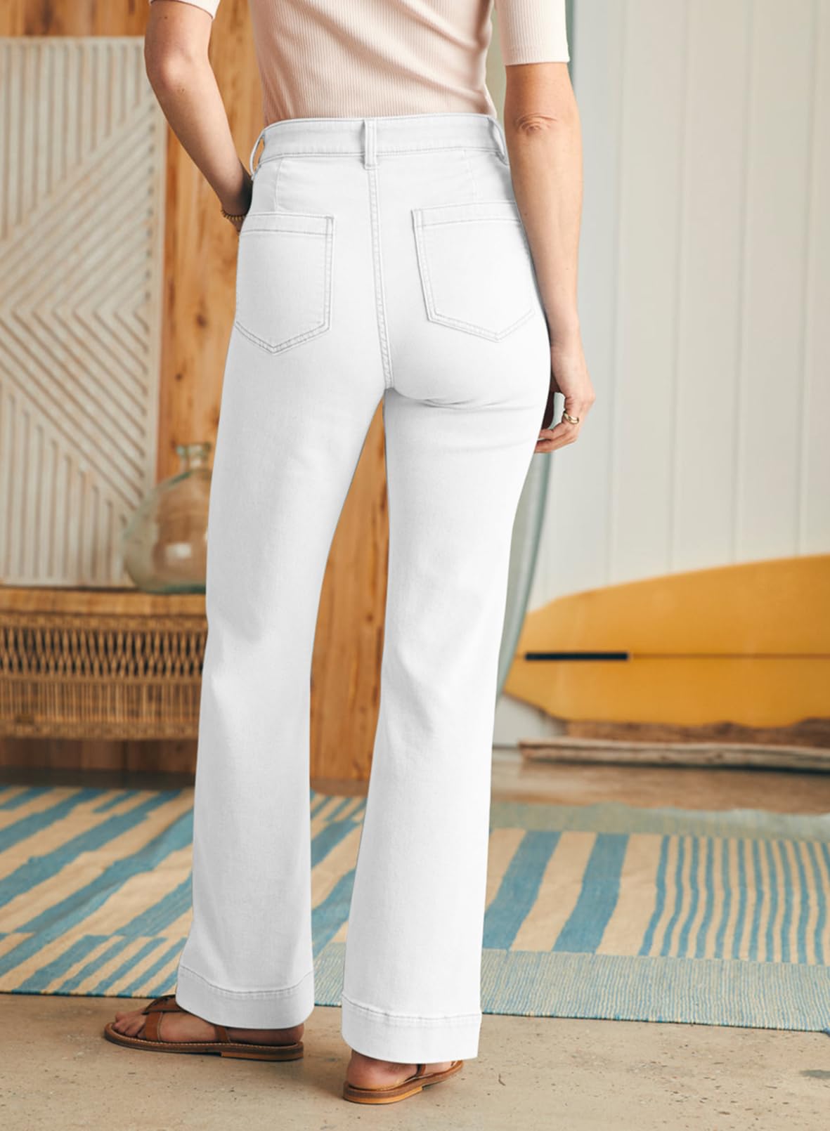 Foto 5 pulgar | Jeans Astylish Para Mujer, Pierna Ancha, Cintura Alta, Talla 18, Blancos - Venta Internacional.