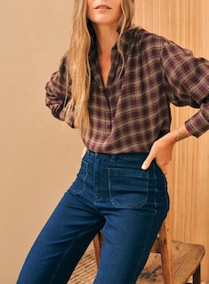 Foto 5 | Vaqueros Elegantes Sin Cordones Para Mujer, Cintura Alta, Pierna Ancha, Azul Marino - Venta Internacional.