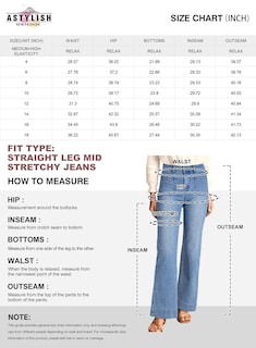 Foto 6 | Jeans Astylish Para Mujer, Pierna Ancha, Cintura Alta, Talla 8, Color Negro - Venta Internacional.
