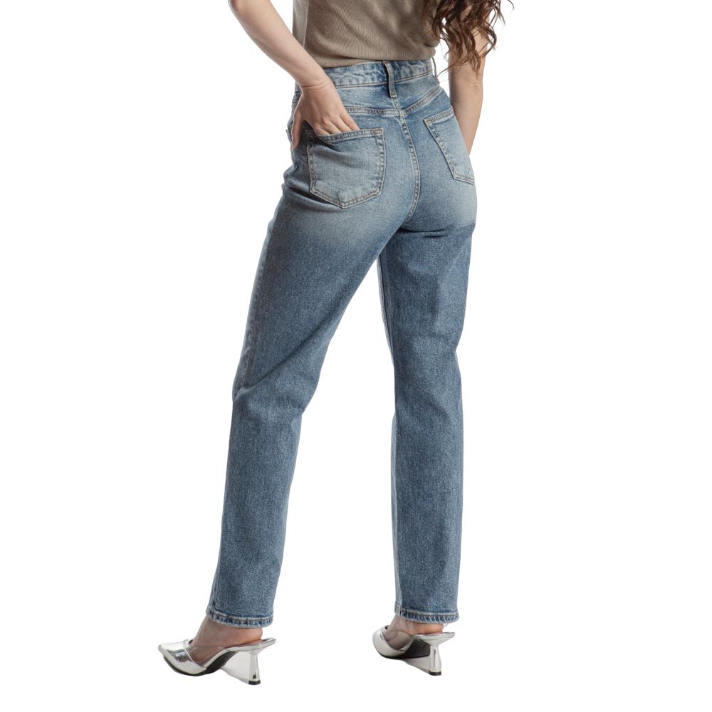Foto 3 pulgar | Pantalón Straight Mujer Balam Bl7017 Azul
