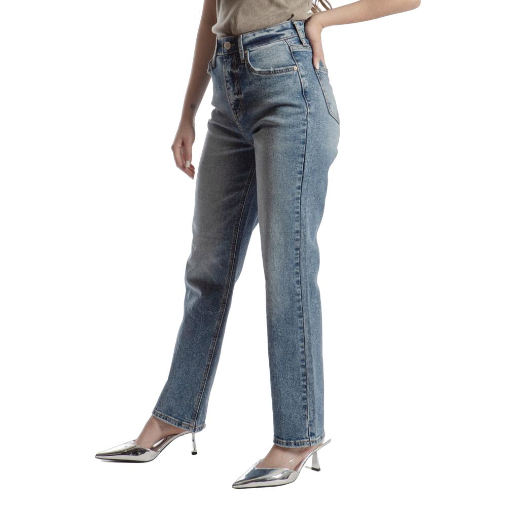 Foto 4 pulgar | Pantalón Straight Mujer Balam Bl7017 Azul