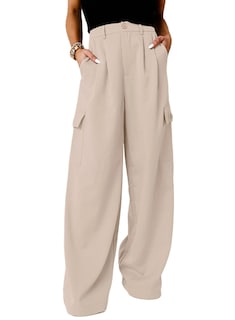 Foto 1 | Pantalones Cargo Dokotoo 2024 Para Mujer, Cintura Alta, Pierna Ancha, Gris - Venta Internacional.