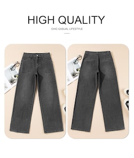 Foto 5 | Jeans Astylish Para Mujer, Cintura Alta, Holgados Y Elásticos, Gris - Venta Internacional.