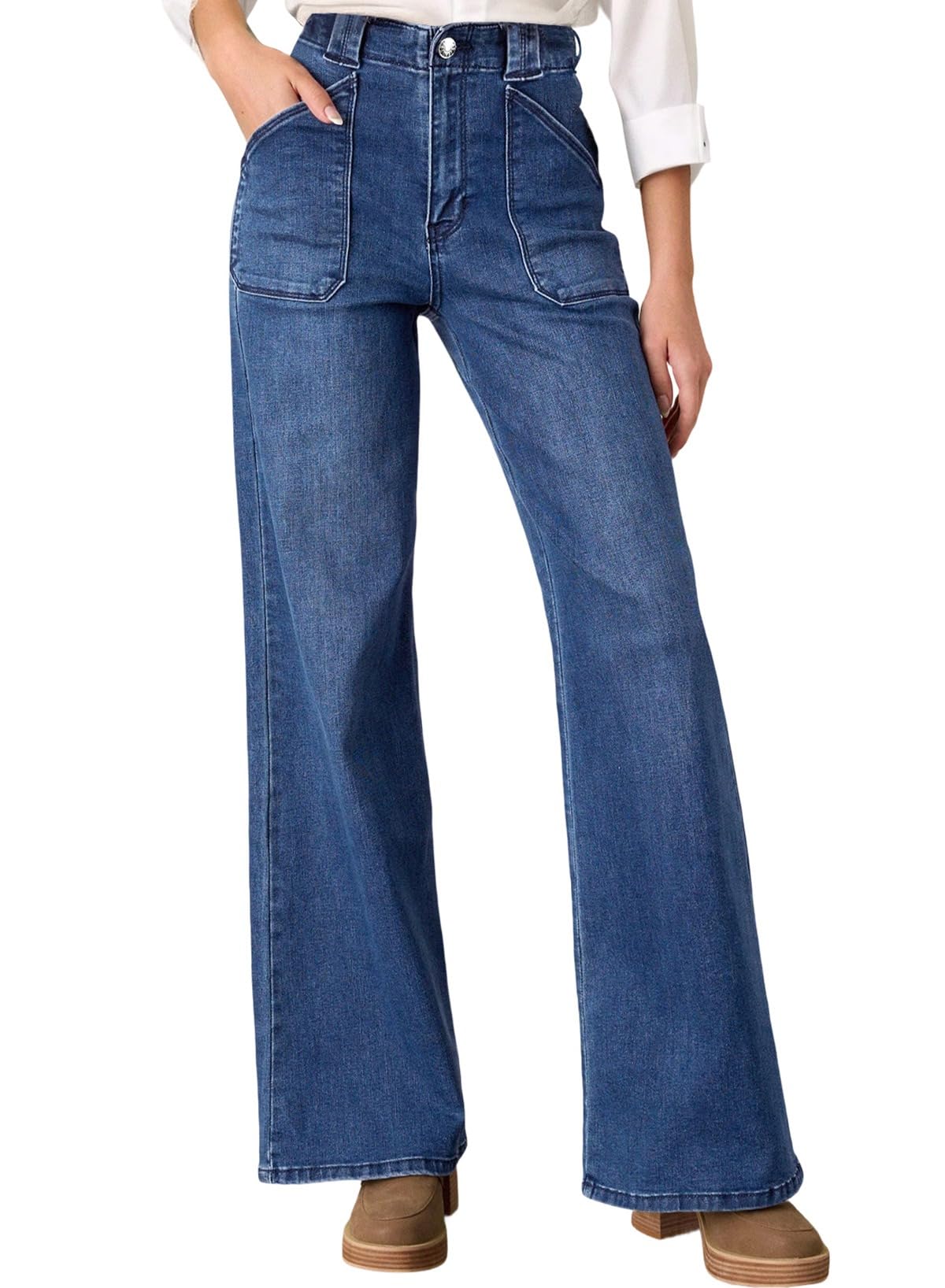 Foto 2 pulgar | Jeans Astylish, Casual, Cintura Alta, Pierna Recta, Para Mujer - Venta Internacional.