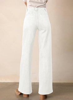 Foto 2 | Pantalones Vaqueros Astylish Para Mujer, Elásticos, Cintura Alta, Color Blanco - Venta Internacional.