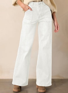 Foto 3 | Pantalones Vaqueros Astylish Para Mujer, Elásticos, Cintura Alta, Color Blanco - Venta Internacional.
