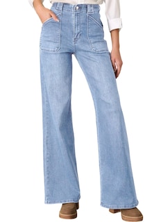 Foto 1 | Jeans Astylish Para Mujer, Elásticos, Con Cintura Alta, Corte De Bota, Azul Beau - Venta Internacional.