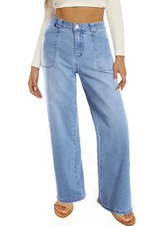 Foto 4 | Jeans Astilish Para Mujer, Casual, Cintura Alta, Tobillo Recto, Azul - Venta Internacional.