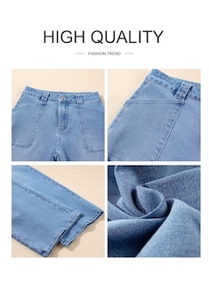 Foto 6 | Jeans Astilish Para Mujer, Casual, Cintura Alta, Tobillo Recto, Azul - Venta Internacional.