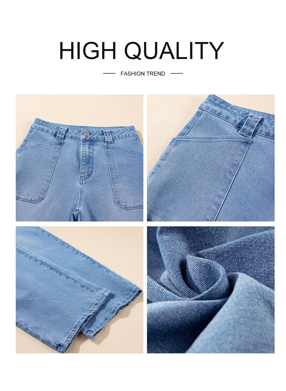 Foto 7 pulgar | Jeans Astilish Para Mujer, Casual, Cintura Alta, Tobillo Recto, Azul - Venta Internacional.