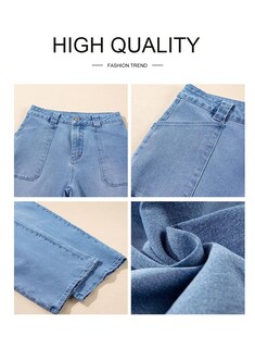 Foto 6 | Jeans Astilish Para Mujer, Casual, Cintura Alta, Tobillo Recto, Azul - Venta Internacional.