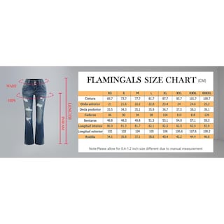 Foto 6 | Jeans Flamingals De Talle Bajo, Corte De Bota Rasgado, Pierna Ancha, Negro, Talla M, Para Mujer - Venta Internacional.
