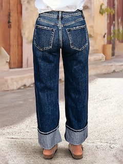 Foto 2 | Jeans Flamingals, Cintura Media, Pierna Recta, Holgados Para Mujer, Talla Grande - Venta Internacional.