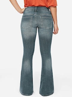 Foto 3 | Pantalones Vaqueros Flamingals, Talle Bajo, Corte Rasgado, Pernera Ancha, Azul Claro, L - Venta Internacional.