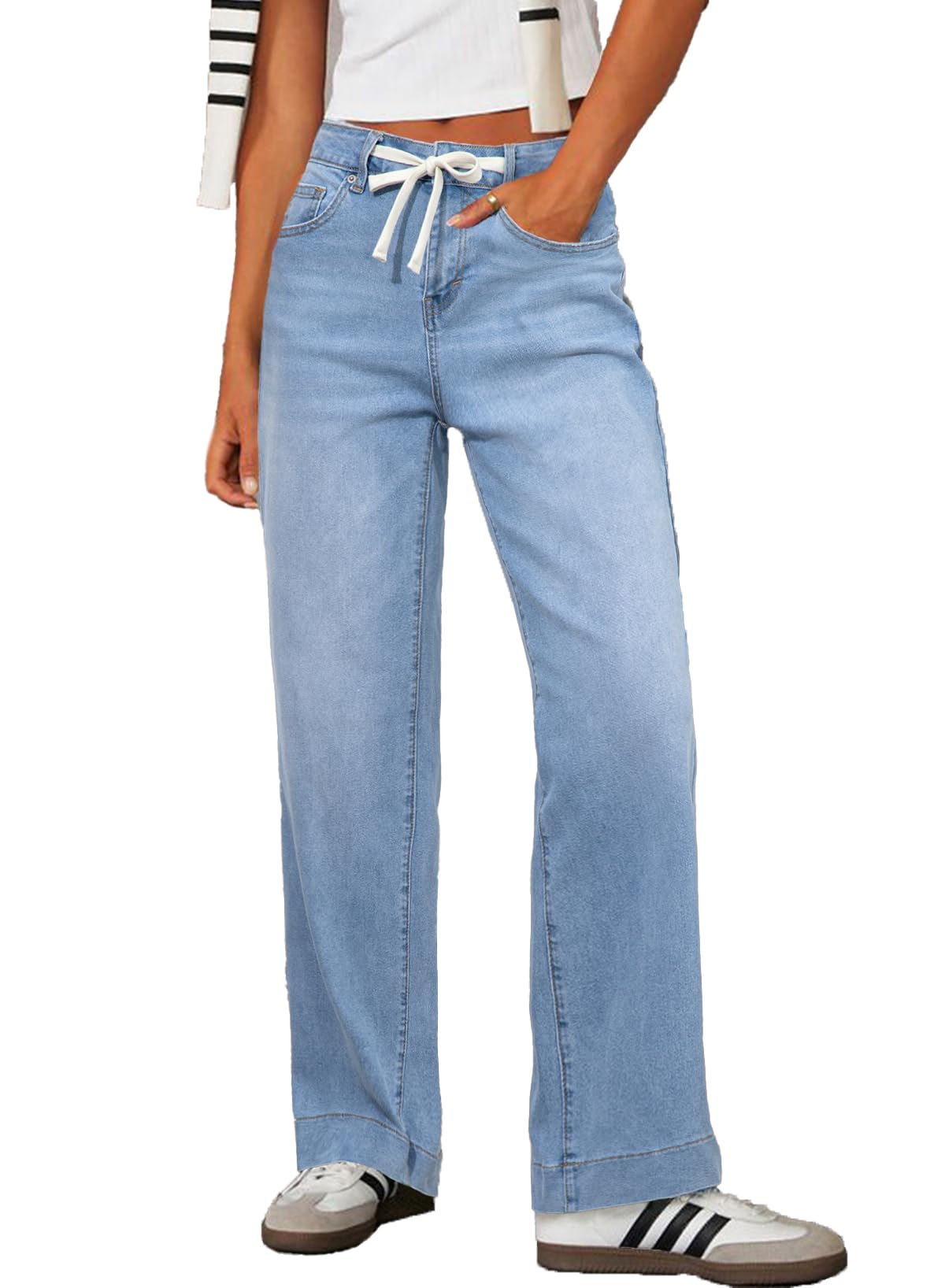 Vaqueros Sidefeel Zimbaplatinum Para Mujer De Cintura Alta Y Pierna Ancha - Venta Internacional.