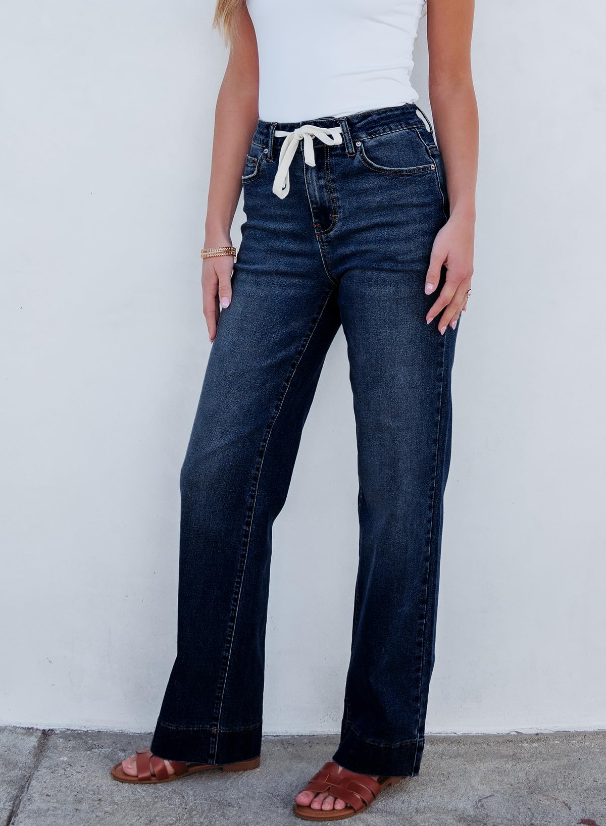 Foto 3 | Vaqueros Sidefeel Zimbaplatinum De Mezclilla, Pierna Ancha, Cintura Alta, Azul Marino - Venta Internacional.