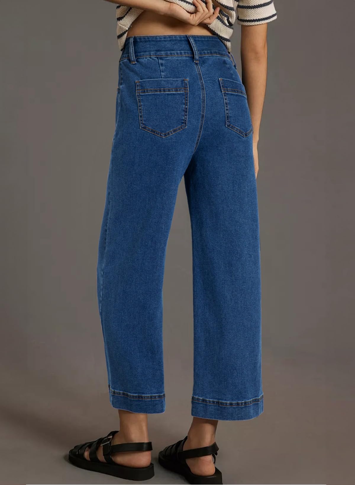 Foto 4 pulgar | Pantalones De Mezclilla Elegantes Vaqueros Cortos De Talle Alto Para Mujer - Venta Internacional.