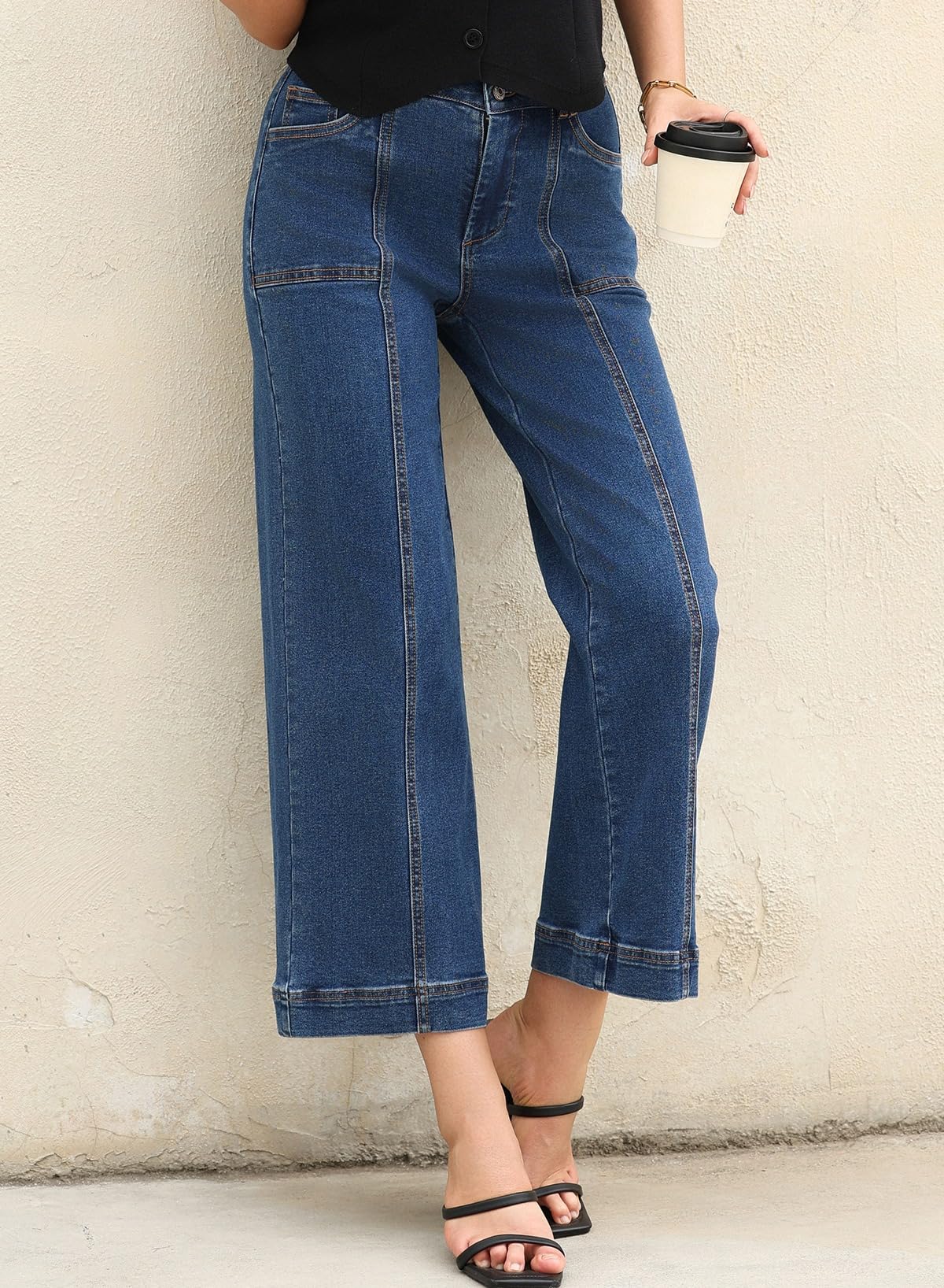 Foto 5 pulgar | Pantalones De Mezclilla Elegantes Vaqueros Cortos De Talle Alto Para Mujer - Venta Internacional.