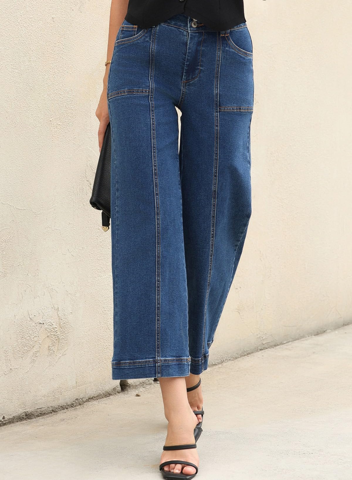 Foto 6 pulgar | Pantalones De Mezclilla Elegantes Vaqueros Cortos De Talle Alto Para Mujer - Venta Internacional.