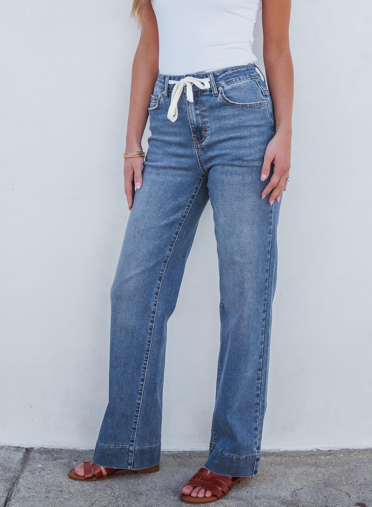 Foto 4 pulgar | Traje Vaquero Jeans Sidefeel Para Mujer, Cintura Alta, Azul Claro - Venta Internacional.