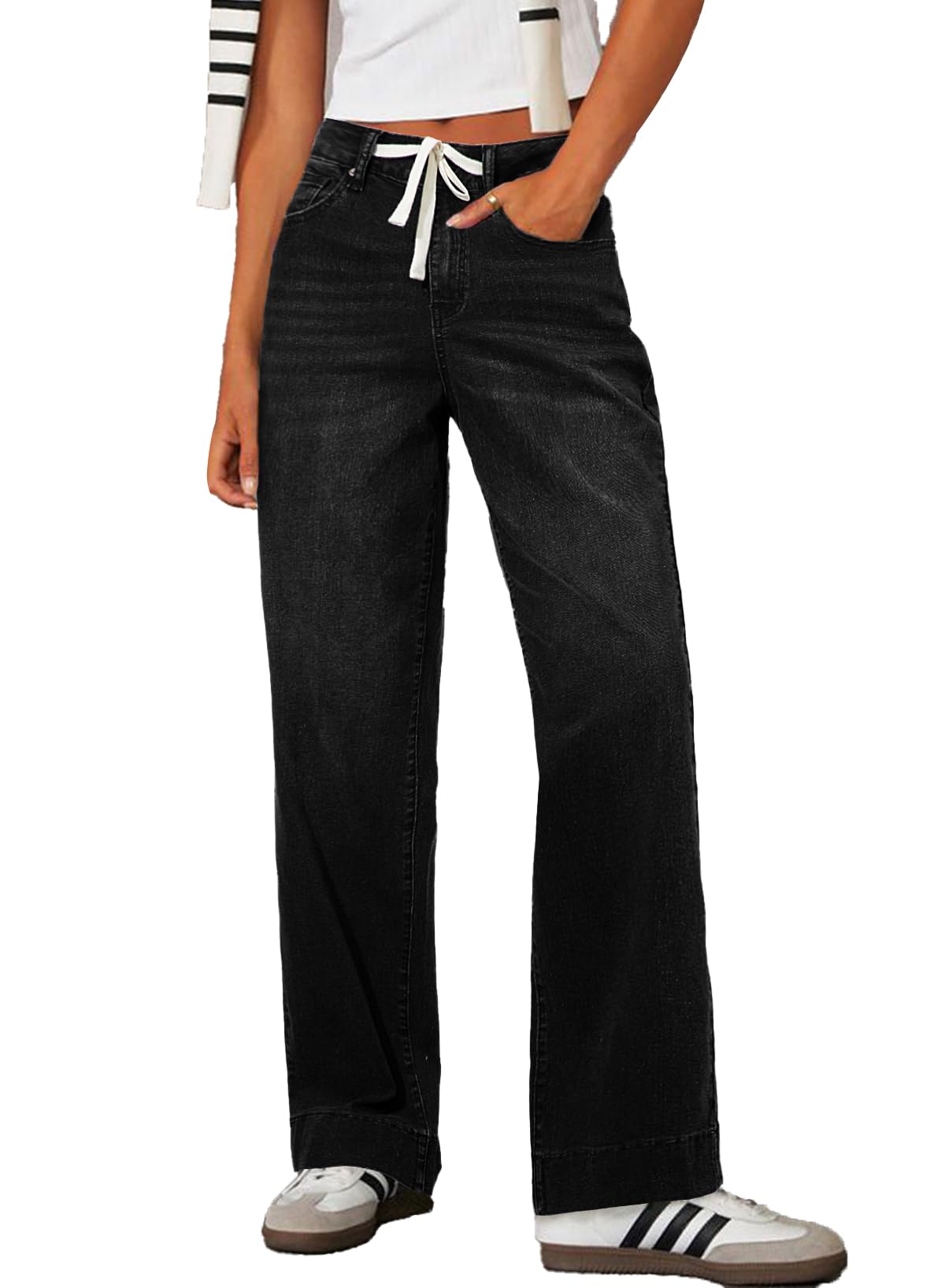 Vaqueros Sidefeel Zimbaplatinum Para Mujeres De Talle Alto Negros - Venta Internacional.