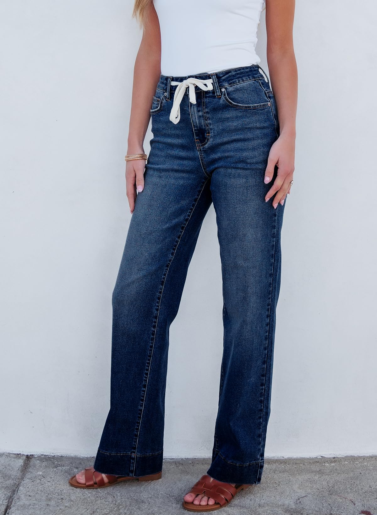 Foto 4 pulgar | Jeans Sidefeel Zimbaplatinum De Cintura Alta Y Pierna Recta Para Mujer - Venta Internacional.