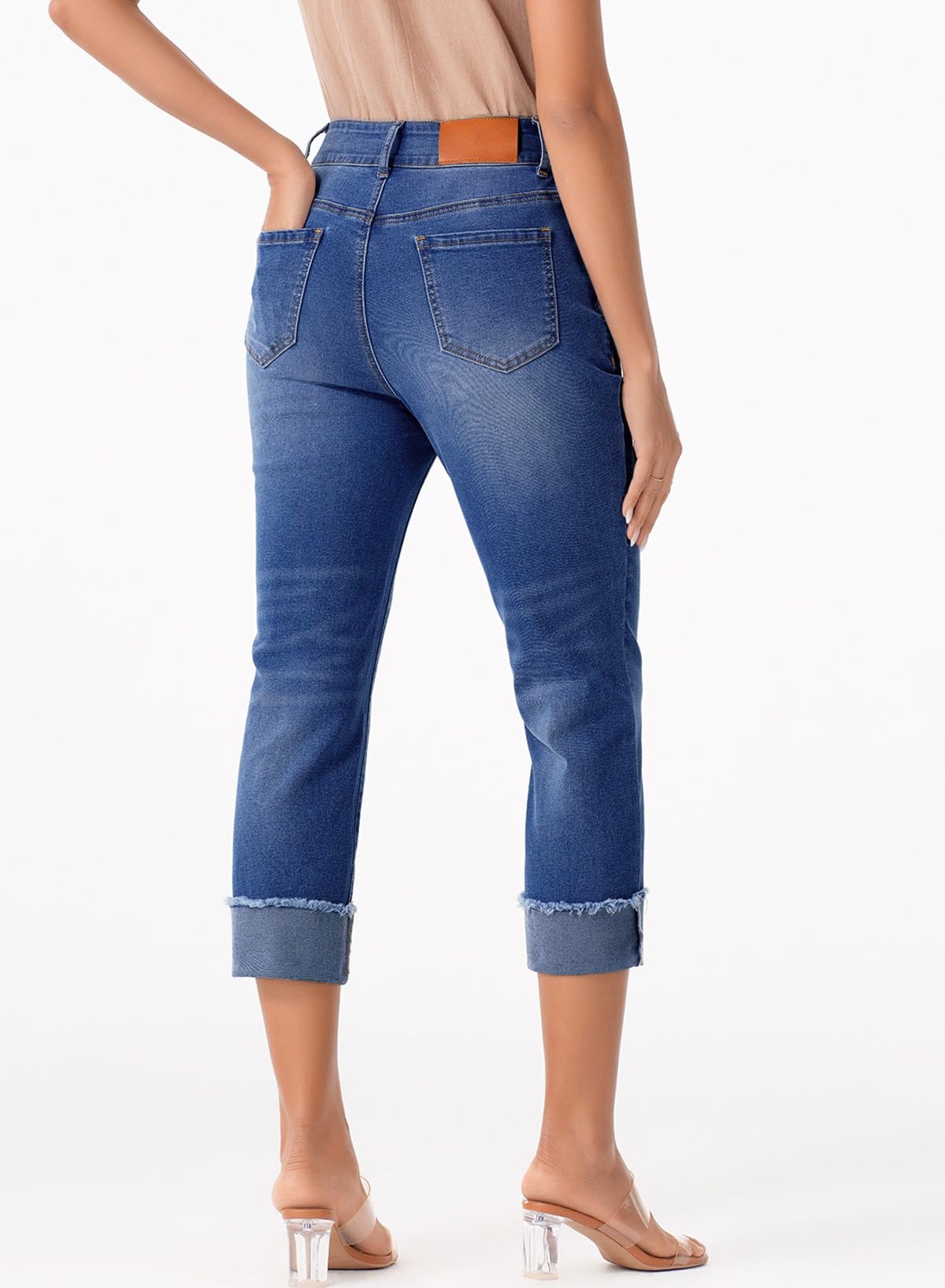 Foto 6 pulgar | Jeans Capri Sidefeel, Cintura Alta, Control De Barriga Para Mujer - Venta Internacional.