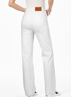 Foto 2 | Jeans Sidefeel Para Mujer, Pierna Ancha, Cintura Alta, Color Blanco, Talla 4 - Venta Internacional.