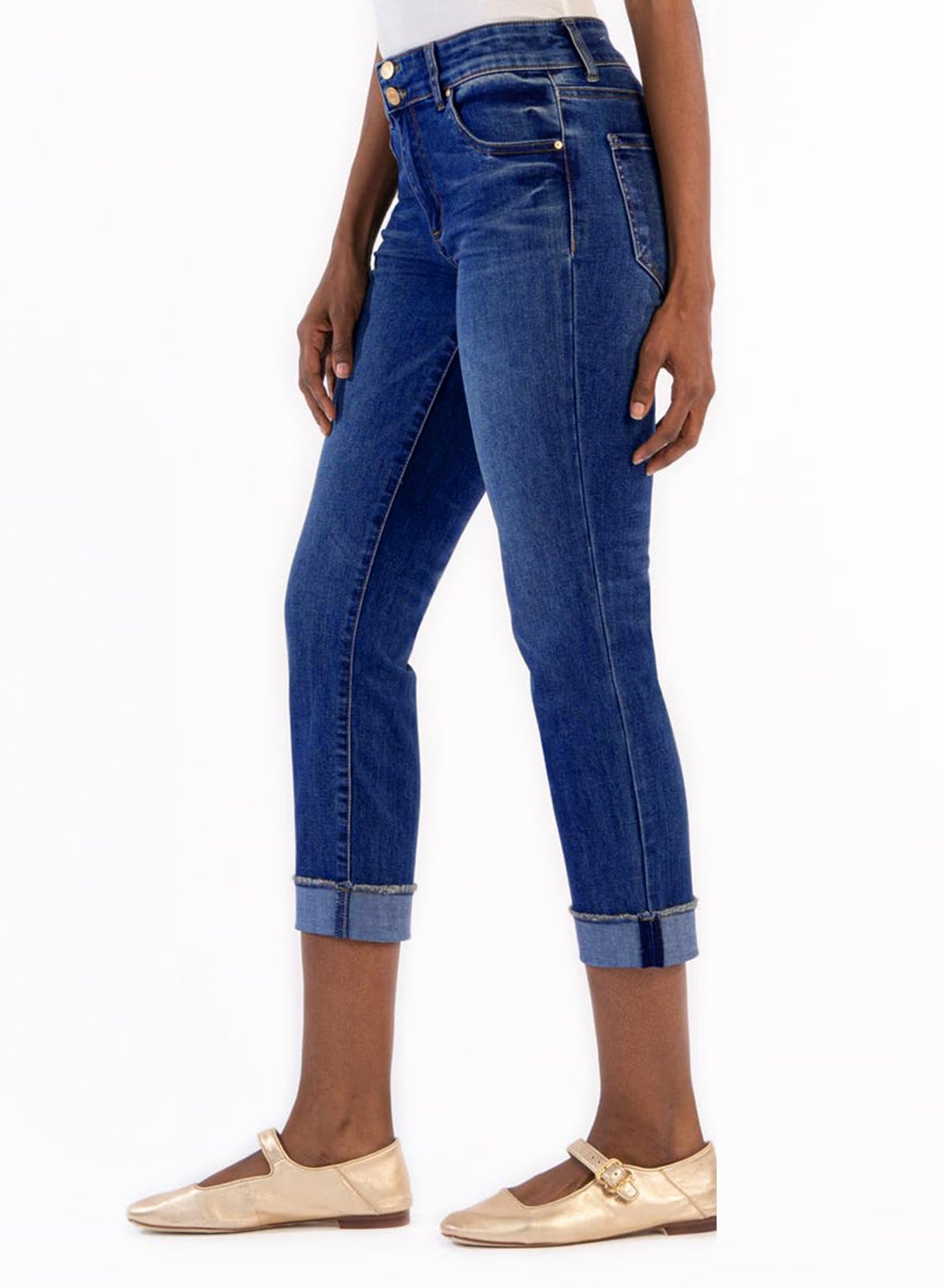 Foto 4 pulgar | Pantalones Capri Sidefeel Zimbaplatinum De Cintura Alta Para Mujer, Color Azul - Venta Internacional.