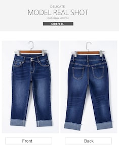 Foto 7 | Pantalones Capri Sidefeel Zimbaplatinum De Cintura Alta Para Mujer, Color Azul - Venta Internacional.