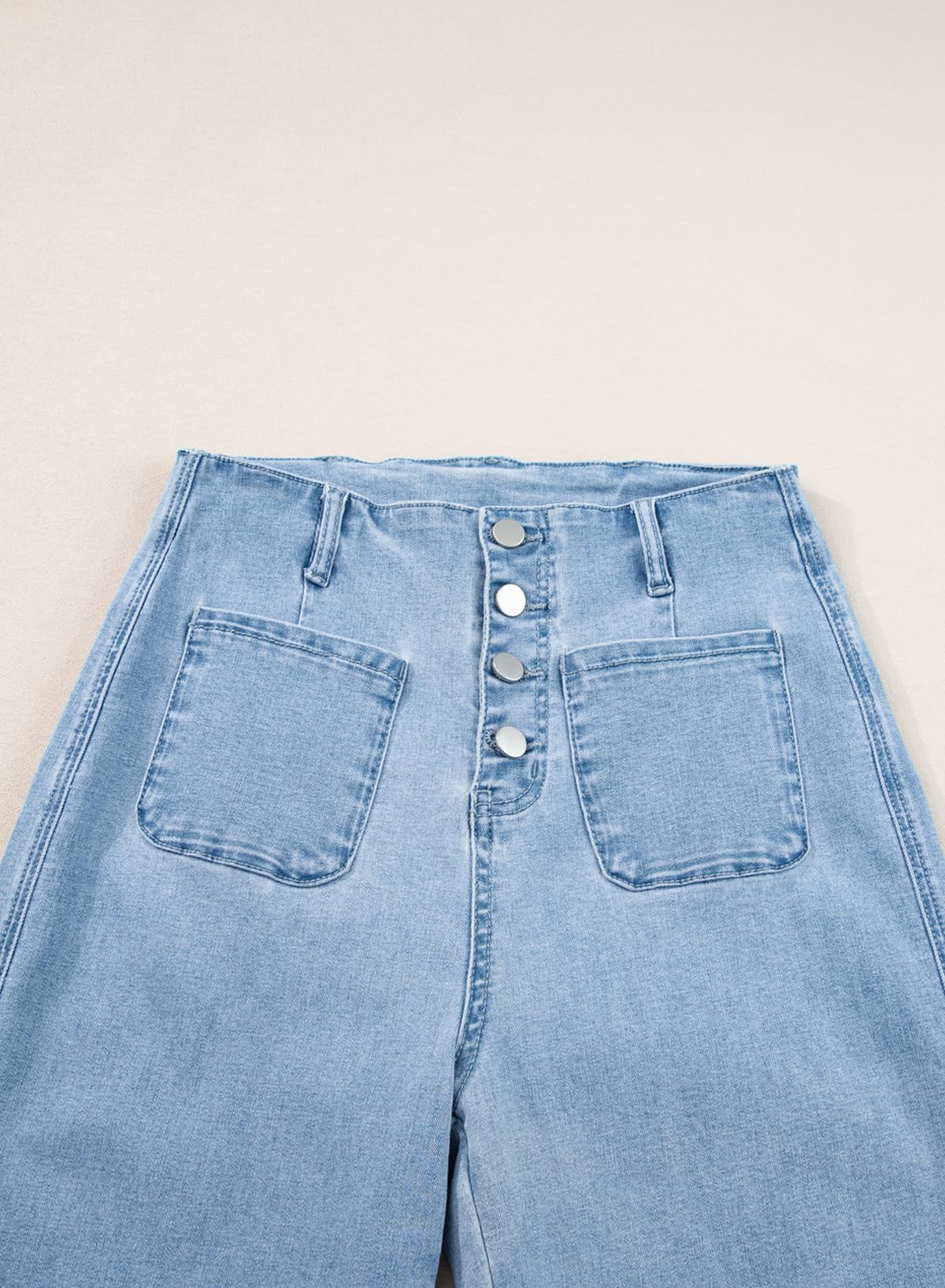 Foto 5 | Vaqueros Sidefeel Zimbaplatinum, Cintura Alta, Pierna Ancha, Azul, Talla 6 - Venta Internacional.